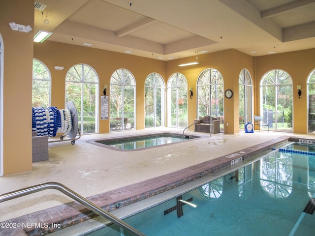 9831 Del Webb Pkwy Unit 2308, Jacksonville, FL 32256 - indoor pool featuring a patio and a lanai