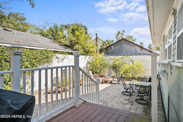 view of wooden deck