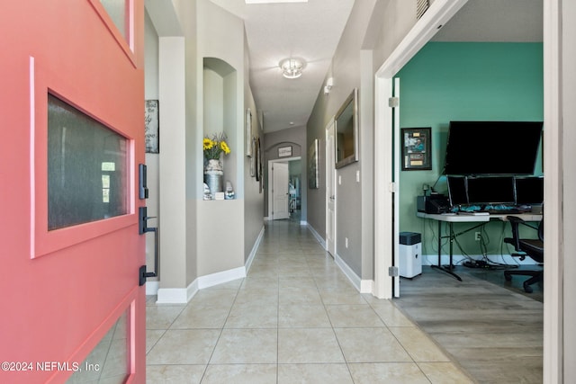 hall featuring light hardwood / wood-style floors