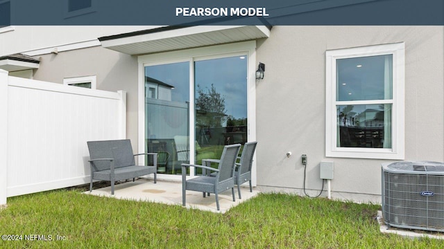 view of patio with central AC unit