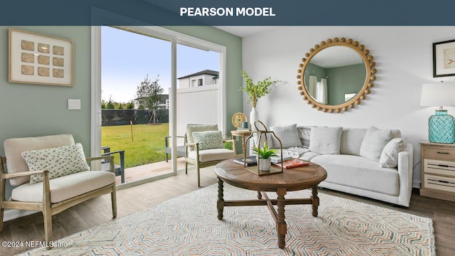 living room featuring light hardwood / wood-style flooring