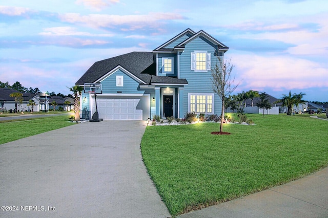 view of property with a lawn