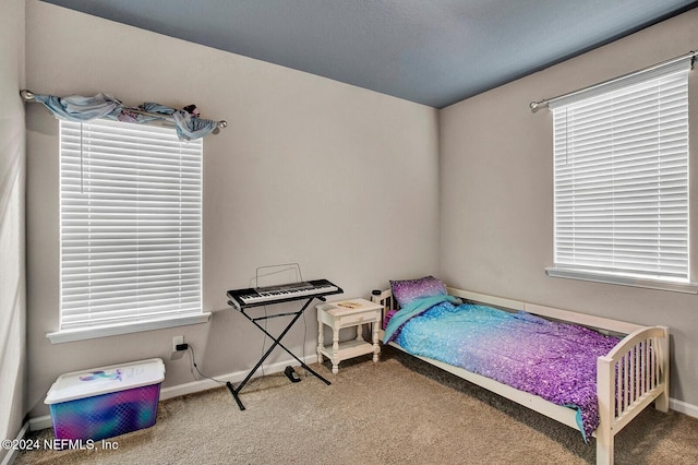 bedroom with carpet