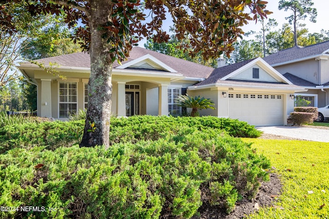 view of front of house with a garage