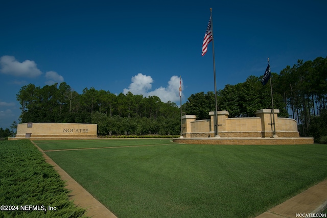 view of home's community with a lawn