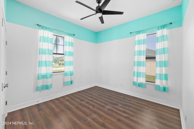 1309 Acorn Ridge Ct, Saint Augustine, FL 32092 - spare room with baseboards, a ceiling fan, and wood finished floors