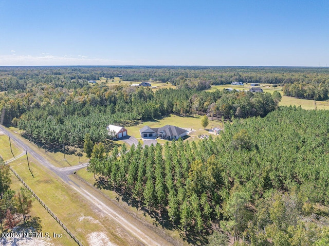 drone / aerial view with a rural view