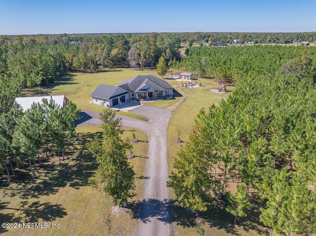 drone / aerial view with a rural view