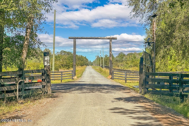 view of road featuring a rural view