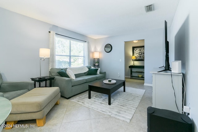 view of tiled living room