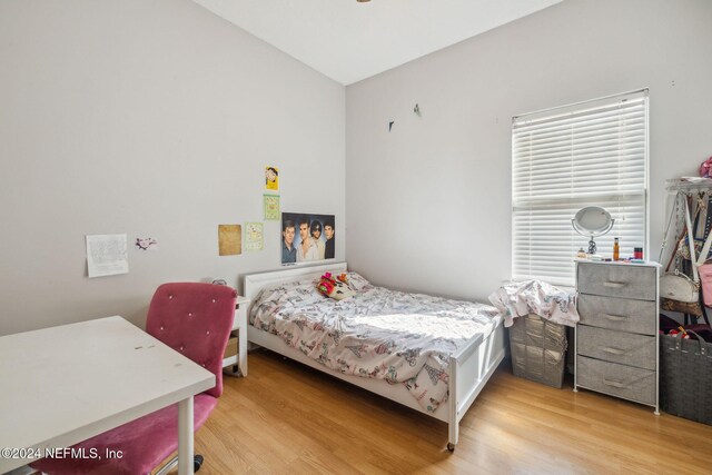 bedroom featuring light hardwood / wood-style flooring