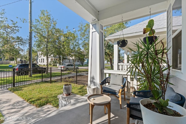 view of patio / terrace featuring covered porch