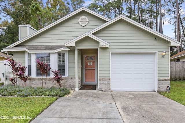 view of front facade with a garage