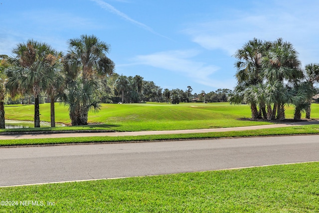 view of property's community featuring a yard