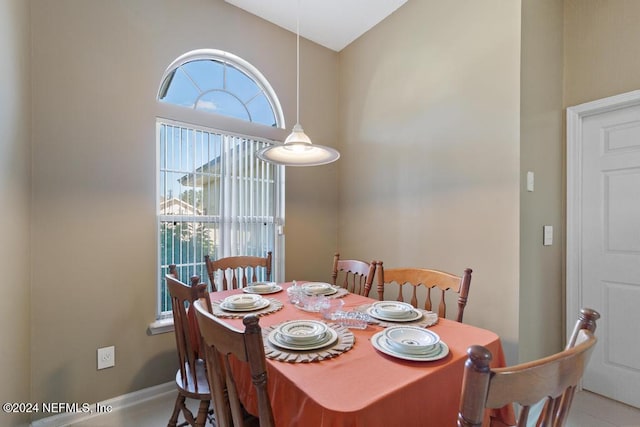 view of tiled dining area