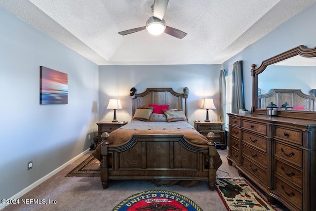 4021 Savannah Glen Blvd, Orange Park, FL 32073 - bedroom with baseboards, carpet flooring, ceiling fan, and a textured ceiling