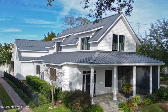 modern farmhouse with covered porch