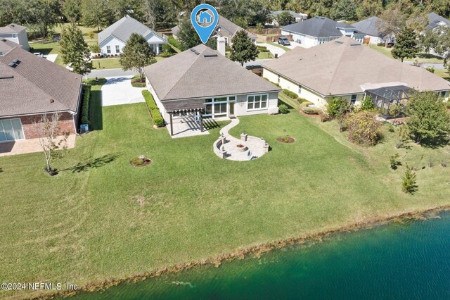 3605 Oglebay Dr, Green Cove Springs, FL 32043 - birds eye view of property with a water view and a residential view