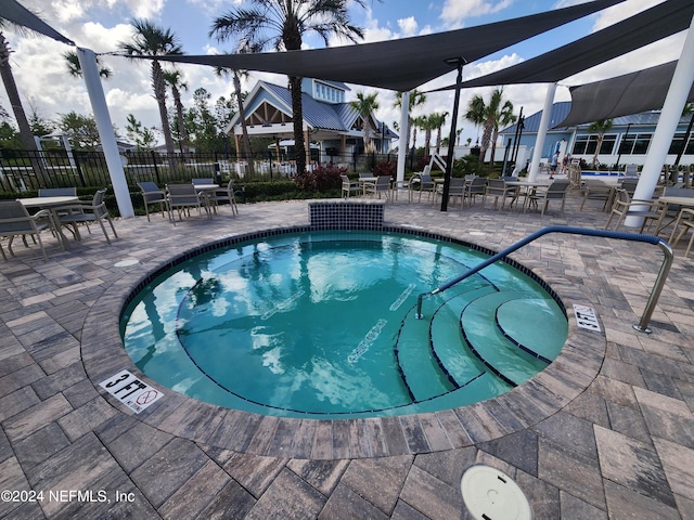 view of pool featuring a patio area