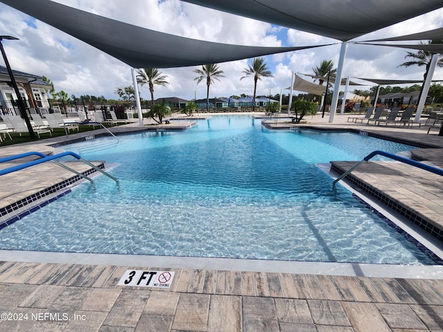 view of pool with a patio area