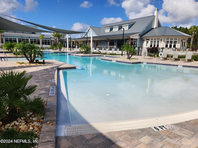 view of pool featuring a patio area