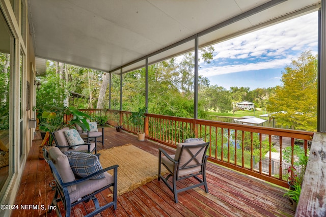 view of sunroom