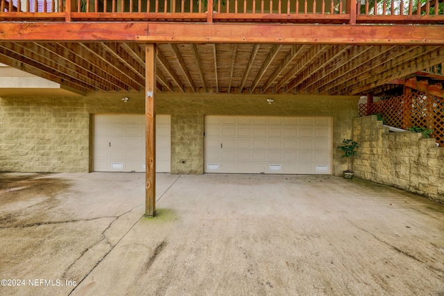 view of garage