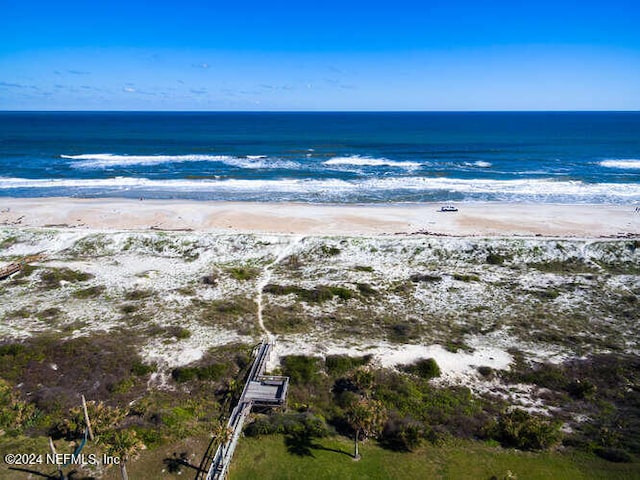 property view of water featuring a view of the beach