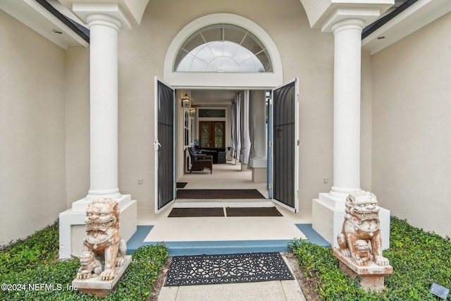 doorway to property with french doors