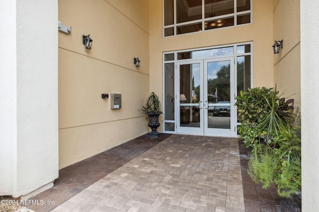 view of exterior entry with french doors