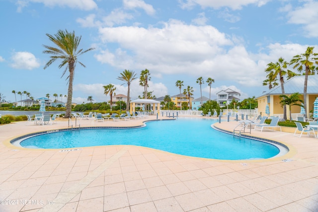 view of pool featuring a patio area