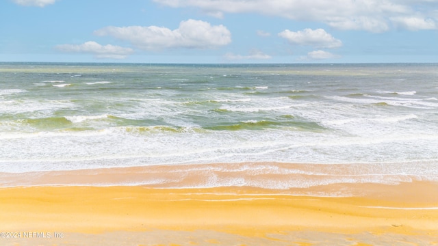 property view of water featuring a beach view