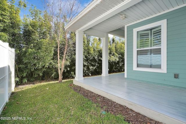 view of yard featuring a porch