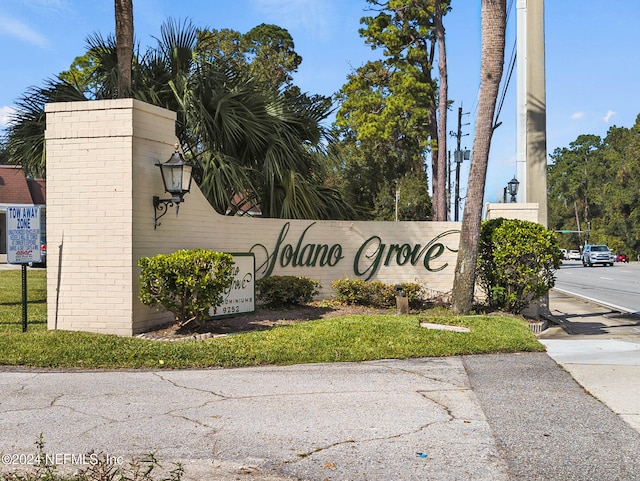 view of community sign