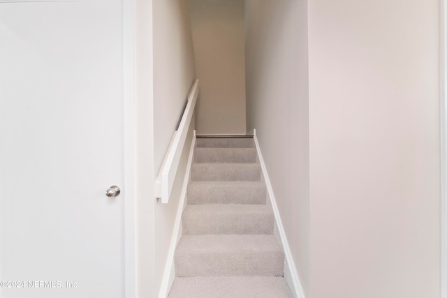 staircase with carpet