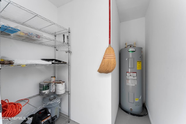 utility room with water heater