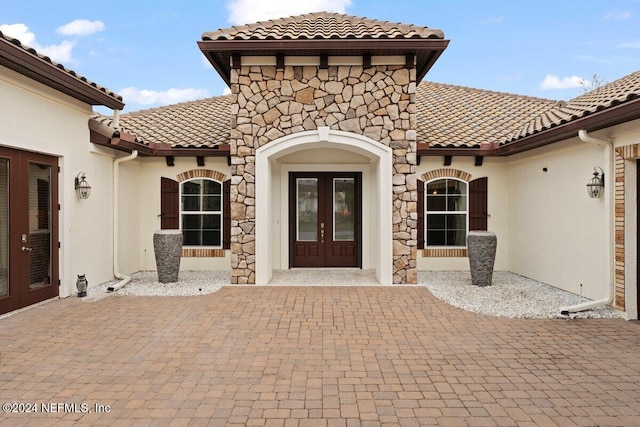 entrance to property with french doors