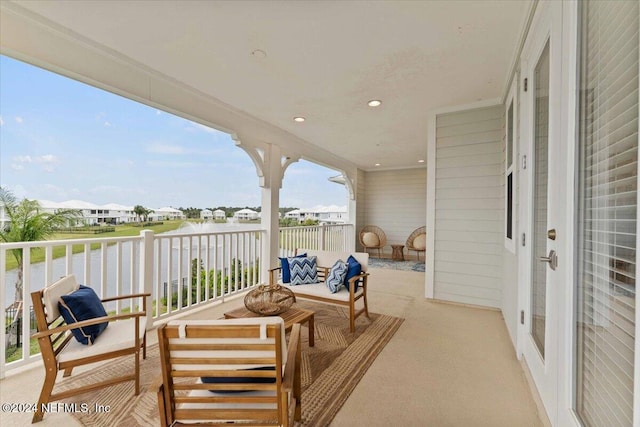 244 Rum Runner Way, Saint Johns, FL 32259 - balcony featuring a water view and an outdoor hangout area