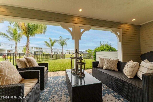 244 Rum Runner Way, Saint Johns, FL 32259 - view of patio / terrace with outdoor lounge area and a residential view