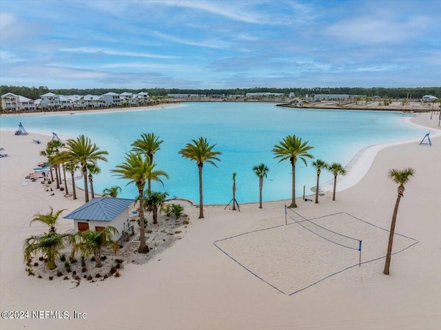 water view with a view of the beach