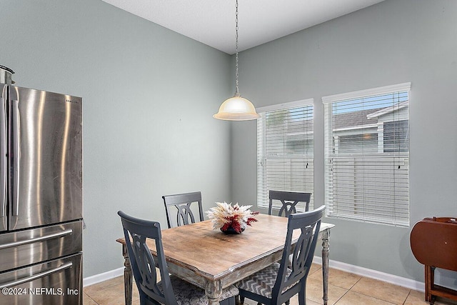 dining room with light tile patterned floors