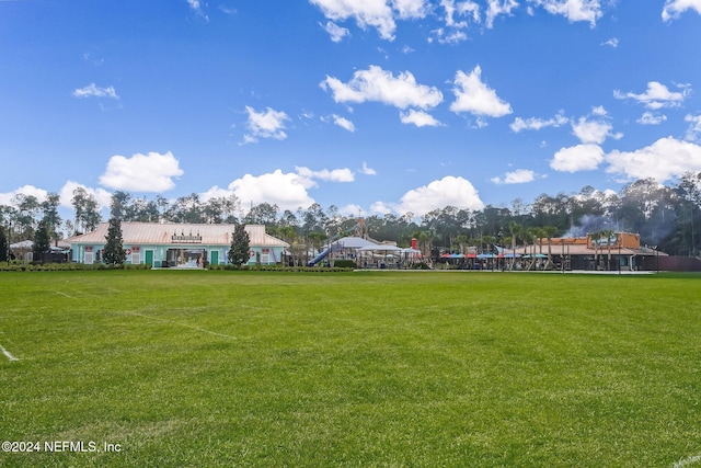 view of home's community with a yard