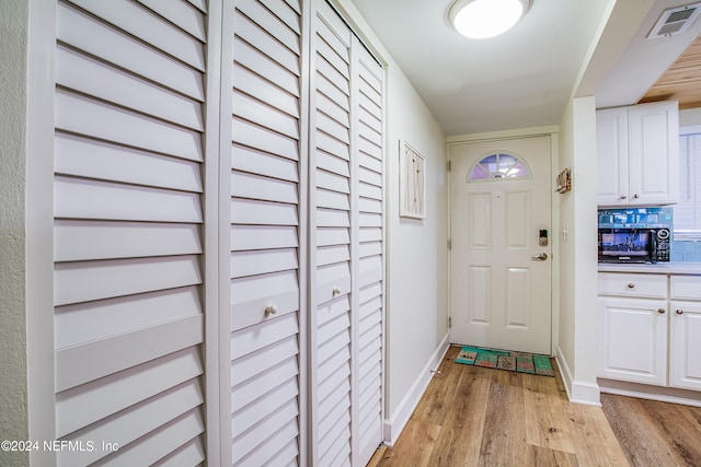 entryway featuring light hardwood / wood-style flooring