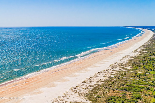 property view of water with a beach view