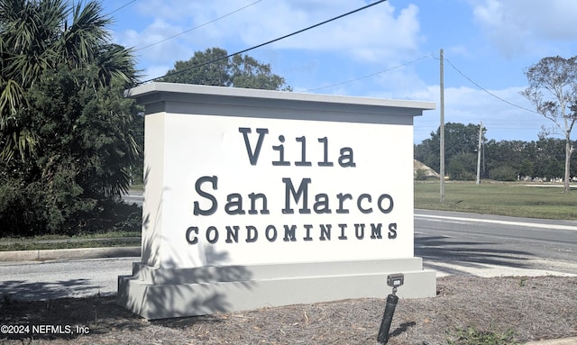 view of community sign