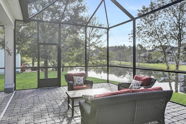 145 Sugar Sand Ln, Saint Johns, FL 32259 - sunroom / solarium featuring a water view