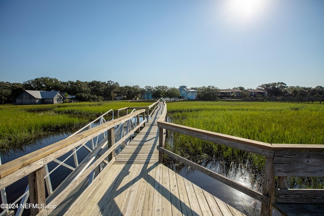 dock area with a rural view