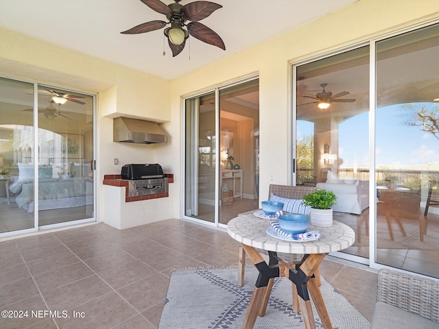 415 N Ocean Grande Dr Unit 102, Ponte Vedra Beach, FL 32082 - sunroom with ceiling fan
