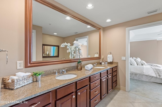 bathroom featuring vanity and tile patterned floors