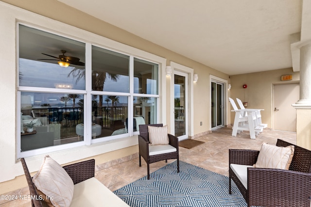 view of patio / terrace with ceiling fan